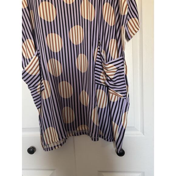 Women’s Corey Lynn Calter Oversized Polka Dot Stripe Purple Dress XS/S - Picture 2 of 4
